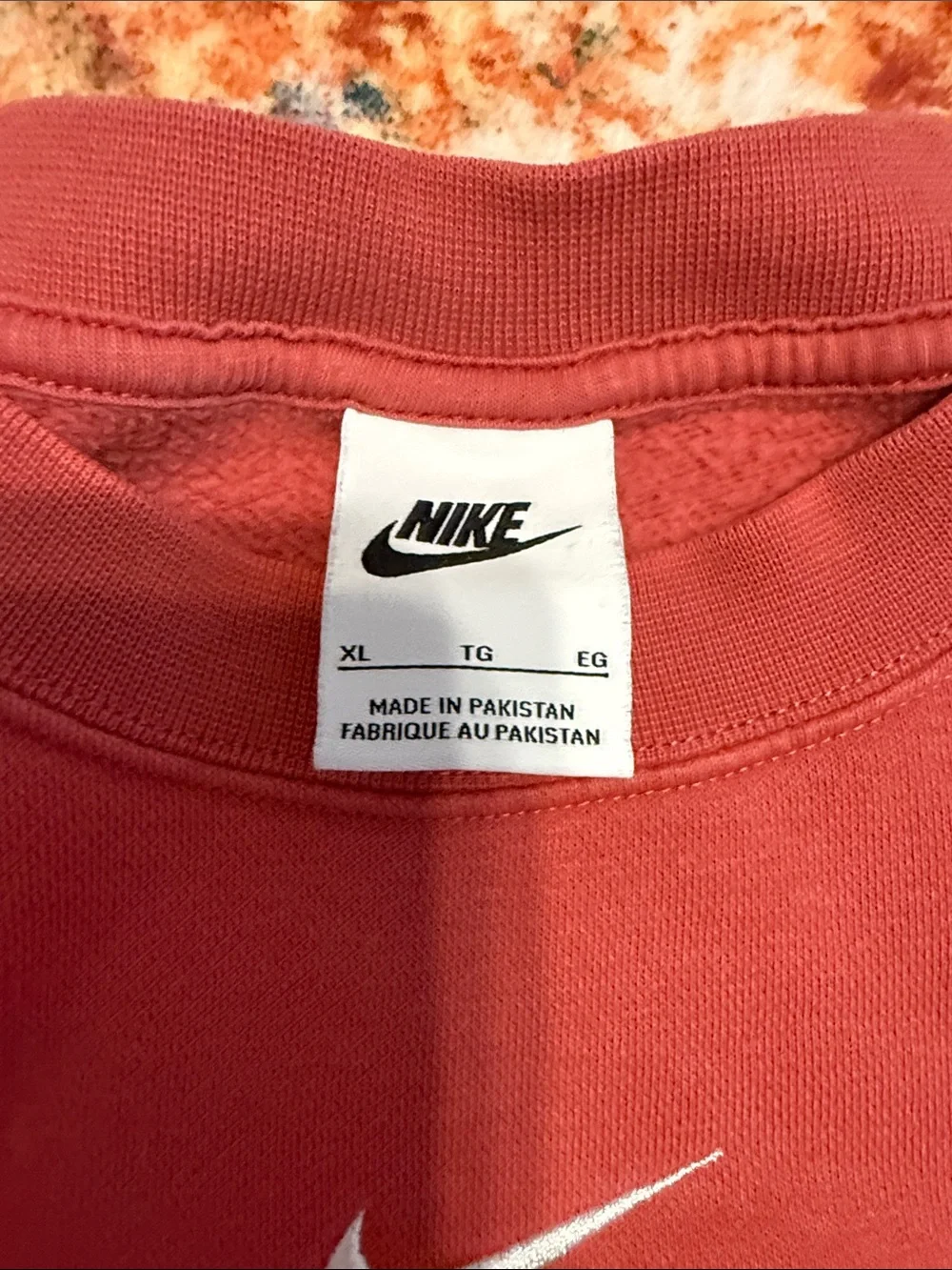 Nike Rust Cropped Crew Sweatshirt with Embroidered Swoosh - Picture 2 of 3